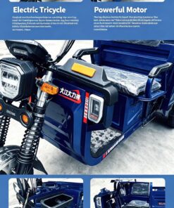 Alternative view of This high-capacity electric tricycle can be retrofitted with automatic unloading equipment. It offers a driving range of 80–100 kilometers and is compatible with both lithium-ion and lead-acid batteries.